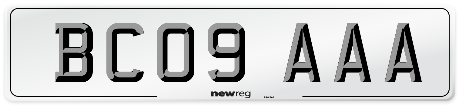 BC09 AAA Number Plate from New Reg